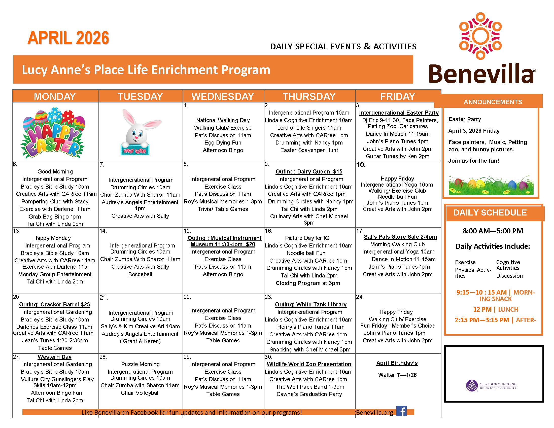 Lucy Anne's Place Calendar